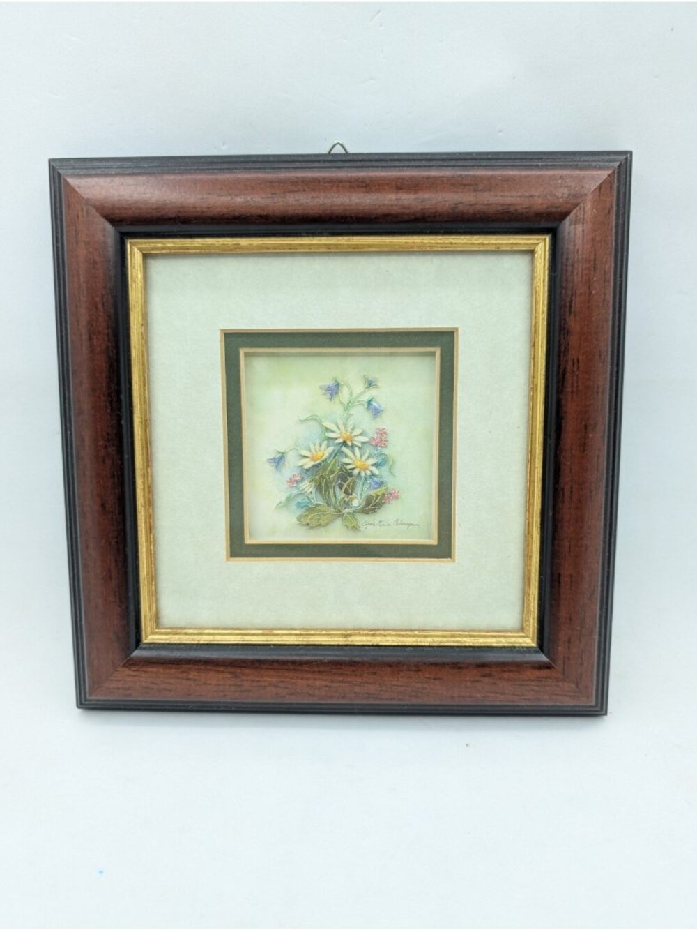 Vintage Artwork 3D Decoupage Floral frame from Essex UK
